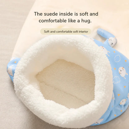 Cozy Hideaway Cat Bed with Warm Plush Lining