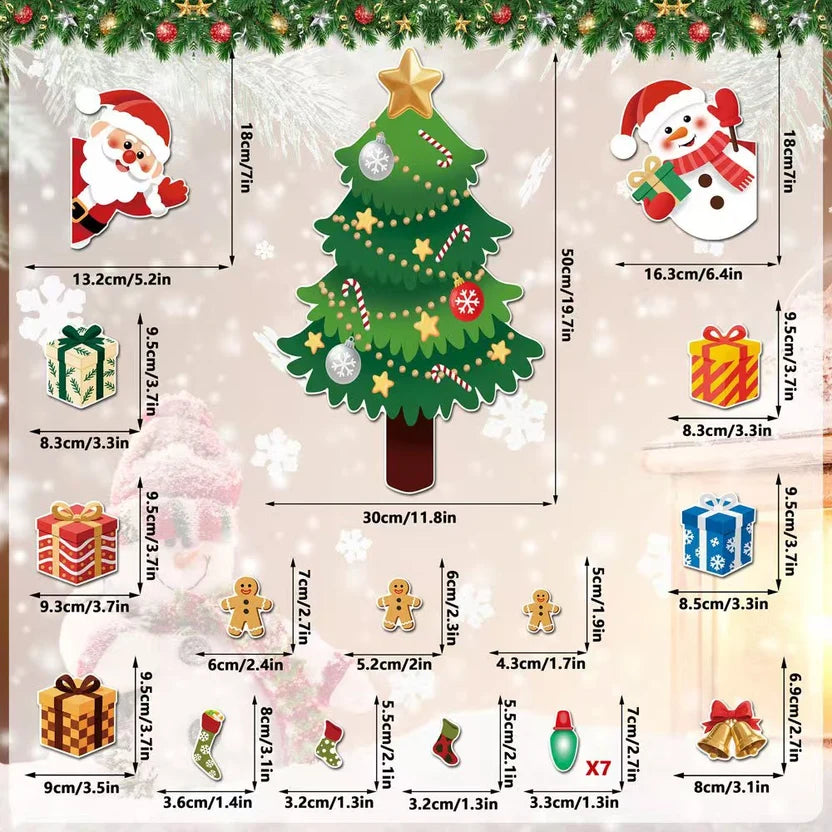 DIY Magnetic Christmas Tree Set – Reusable Fridge Decorations with Santa, Reindeer & Gifts 🎄