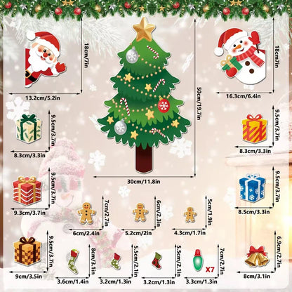 DIY Magnetic Christmas Tree Set – Reusable Fridge Decorations with Santa, Reindeer & Gifts 🎄