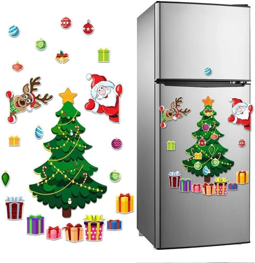 DIY Magnetic Christmas Tree Set – Reusable Fridge Decorations with Santa, Reindeer & Gifts 🎄