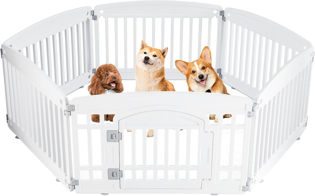 6-Panel Plastic Pet Playpen - 24 Inch