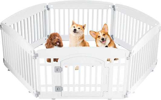 6-Panel Plastic Pet Playpen - 24 Inch