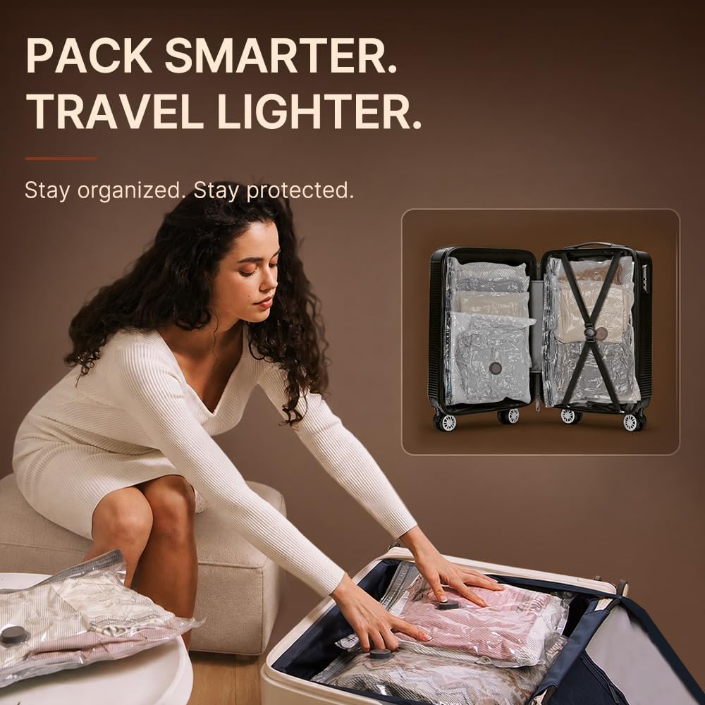 Vacbird 24-Pack Travel Vacuum Bags with USB Pump