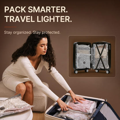 Vacbird 24-Pack Travel Vacuum Bags with USB Pump
