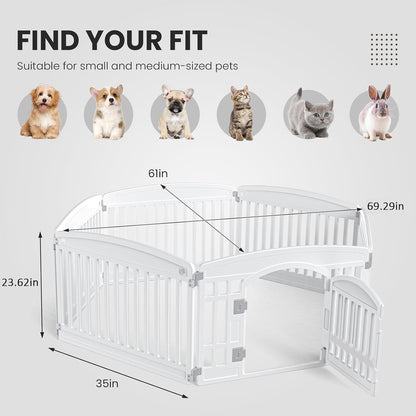 6-Panel Plastic Pet Playpen - 24 Inch
