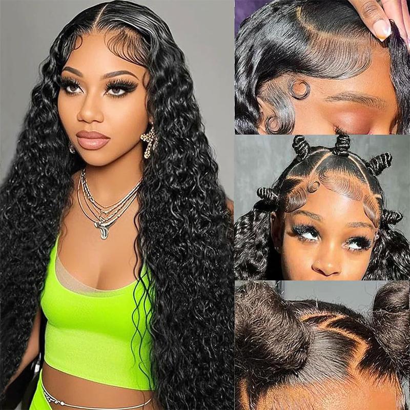 13x6 HD Lace Deep Wave Human Hair Wig – 180% Density, Pre-Plucked
