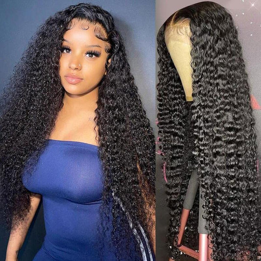 13x6 HD Lace Deep Wave Human Hair Wig – 180% Density, Pre-Plucked