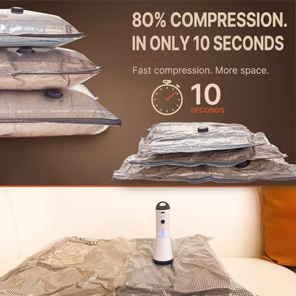 Vacbird 24-Pack Travel Vacuum Bags with USB Pump