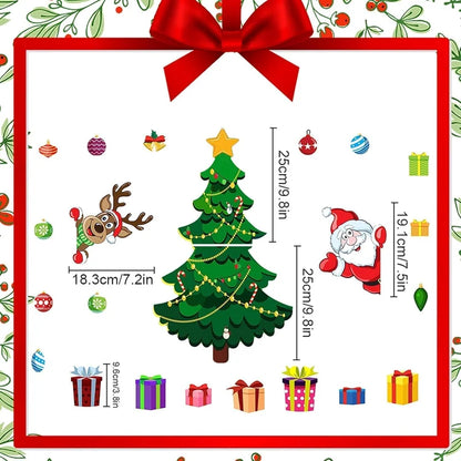 DIY Magnetic Christmas Tree Set – Reusable Fridge Decorations with Santa, Reindeer & Gifts 🎄