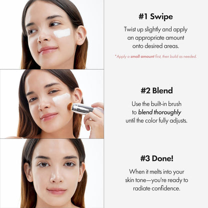 ELROEL Blanc Cover Cream Stick V White – Base de maquillaje en barra coreana