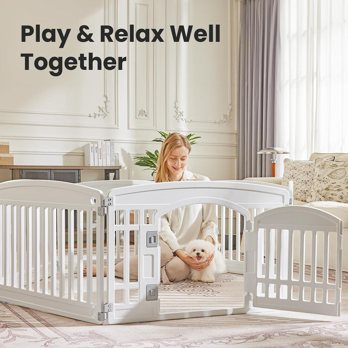 6-Panel Plastic Pet Playpen - 24 Inch