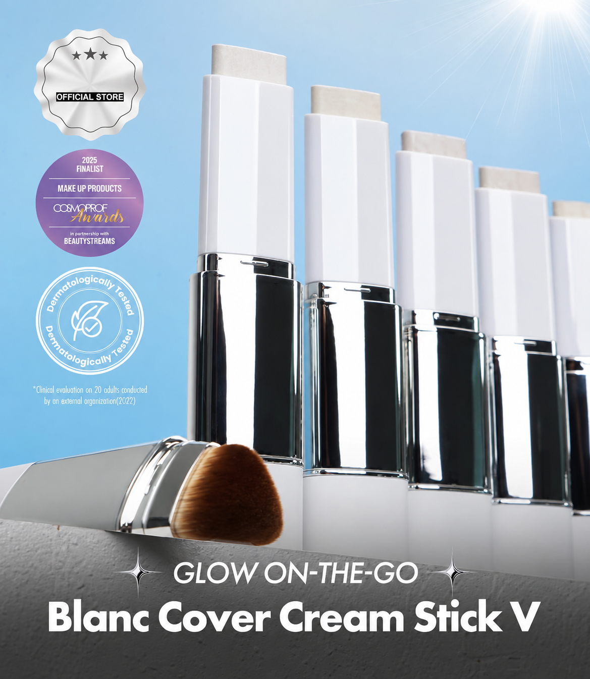ELROEL Blanc Cover Cream Stick V White – Base de maquillaje en barra coreana