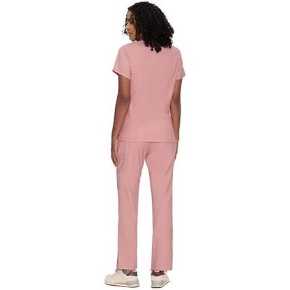 COZYFIT Women’s Mock Wrap Scrub Set – 6-Pocket Top & Straight-Leg Pants
