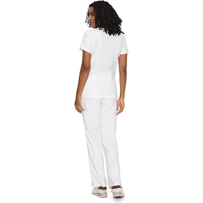 COZYFIT Women’s Mock Wrap Scrub Set – 6-Pocket Top & Straight-Leg Pants