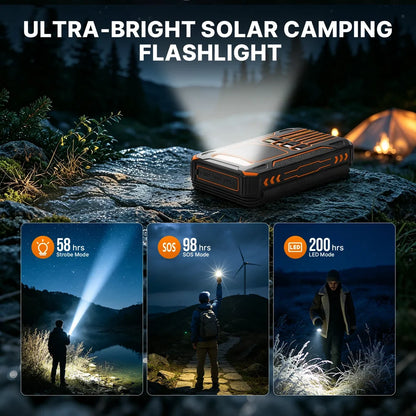 48,000mAh Solar Power Bank with 4 Panels & Wireless Charging