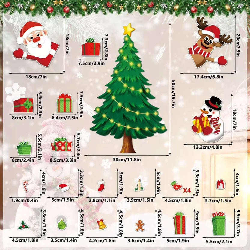 DIY Magnetic Christmas Tree Set – Reusable Fridge Decorations with Santa, Reindeer & Gifts 🎄