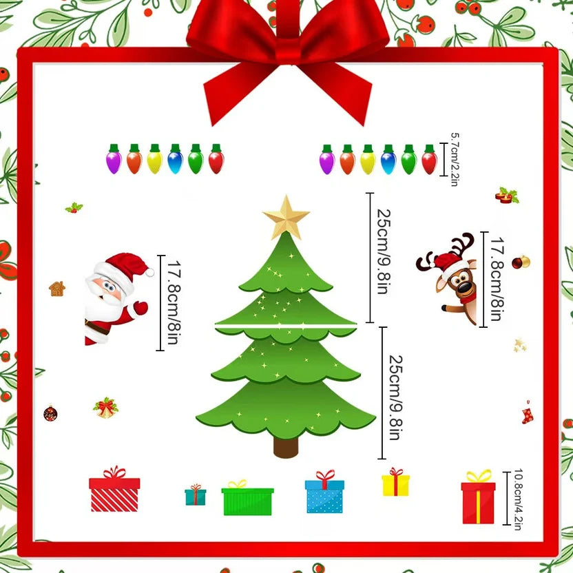 DIY Magnetic Christmas Tree Set – Reusable Fridge Decorations with Santa, Reindeer & Gifts 🎄