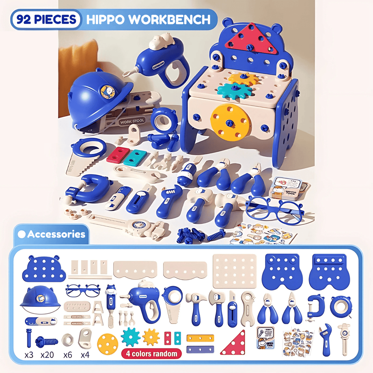 Hippo All-in-one Tool Hub DIY Montessori Tool Box Set