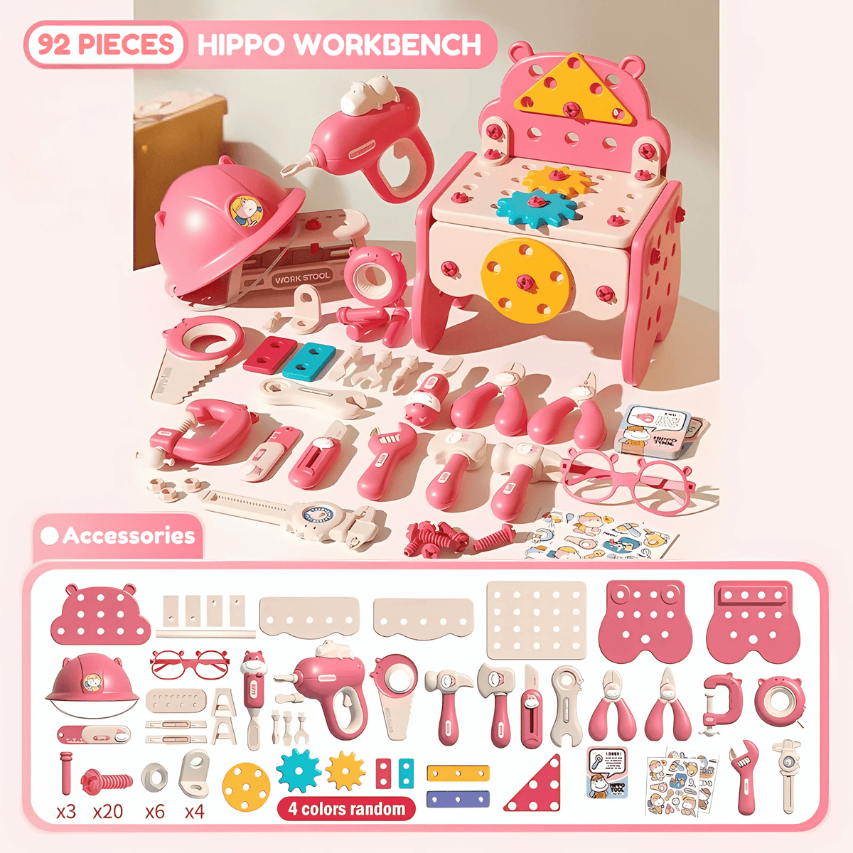 Hippo All-in-one Tool Hub DIY Montessori Tool Box Set
